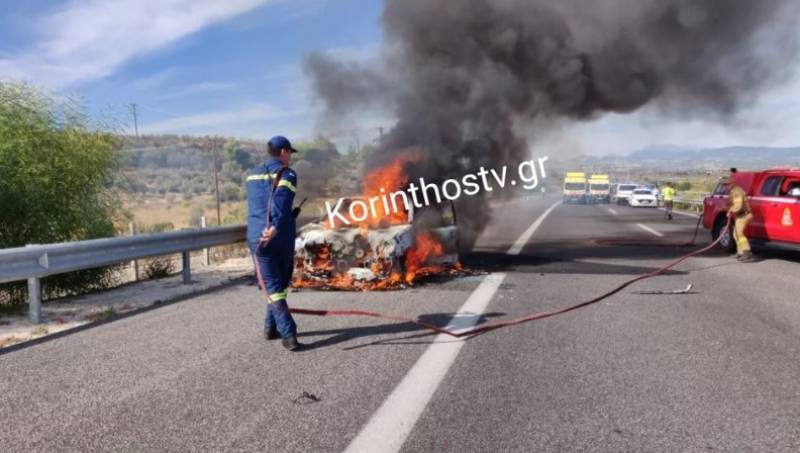 Σοκαριστικό τροχαίο με δύο νεκρούς στην Αθηνών-Κορίνθου (Βίντεο)