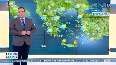 Καιρός 24/02/2024: Νοτιάδες και υψηλές θερμοκρασίες σήμερα