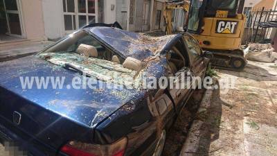 Καταστροφές μέσα σε λίγα λεπτά από μπουρίνι στη Μεσσήνη