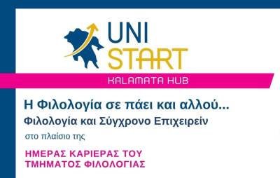 "Η Φιλολογία σε πάει κι αλλού... Φιλολογία και Σύγχρονο Επιχειρείν" στο Πανεπιστήμιο Πελοποννήσου