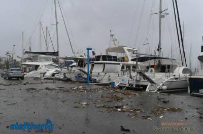 Η Μεσσηνία μετράει τις πληγές της από τον «Ζορμπά» - 14 βυθισμένα σκάφη