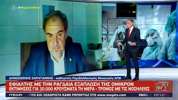 Σαρηγιάννης: Την πρώτη εβδομάδα του 2022 μπορεί να έχουμε 60.000 κρούσματα (Βίντεο)