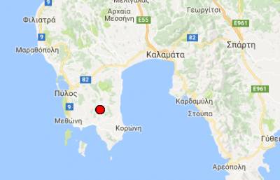 Ασθενής σεισμική δόνηση νοτιοανατολικά της Πύλου