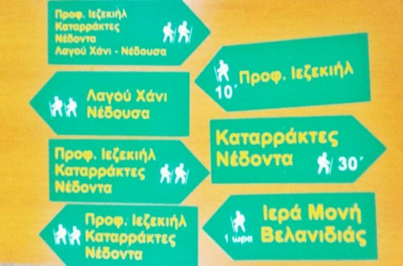 Σηματοδότηση μονοπατιού για Μονή Βελανιδιάς