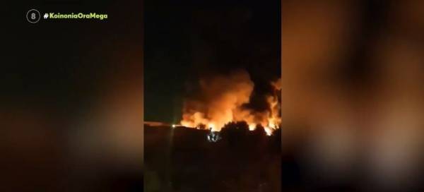 Μεγάλη φωτιά στις Αχαρνές, σε εργοστάσιο ανακύκλωσης (Βίντεο)