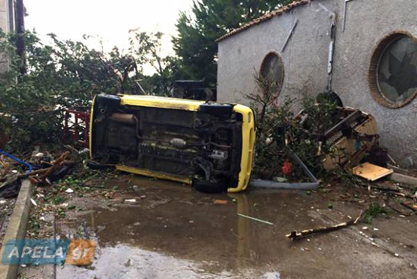 Καταστροφικό πέρασμα του ανεμοστρόβιλου και από τη Σκάλα Λακωνίας