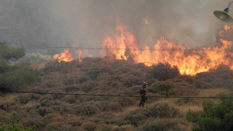 Πυρκαγιά στη Νάξο - Εκκενώνεται προληπτικά ο οικισμός Σκαδό