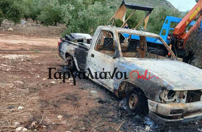 Καμένο στα Φιλιατρά βρέθηκε το αγροτικό της απόπειρας κλοπής ΑΤΜ στον Μάραθο
