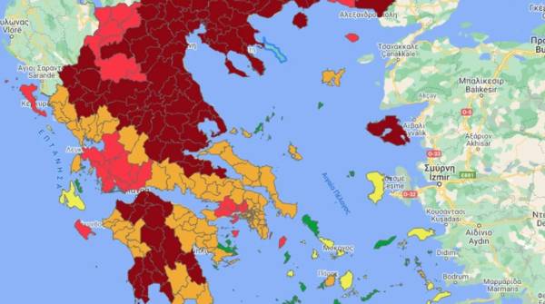 Κορονοϊός: Νέες περιοχές στο βαθύ «κόκκινο» του επιδημιολογικού χάρτη