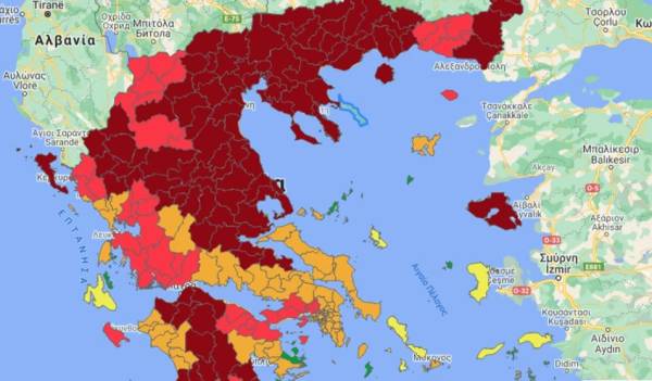 Κορονοϊός: Τρεις νέες περιοχές μπαίνουν στο «βαθύ κόκκινο» – Οι αλλαγές στον επιδημιολογικό χάρτη