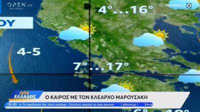 Ήπιος ο καιρός και σήμερα - Αναλυτική πρόγνωση (Βίντεο)
