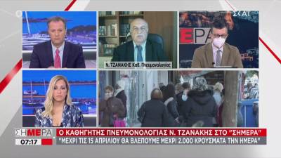 Τζανάκης: Αποκλιμάκωση της πανδημίας από τέλη Απριλίου - Πάνω από 5.000 κρούσματα χωρίς μέτρα (Βίντεο)