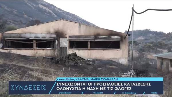 Καλύβια: Κάηκαν σπίτια και αποθήκες ολοσχερώς - Ολονύχτια η μάχη με τις φλόγες