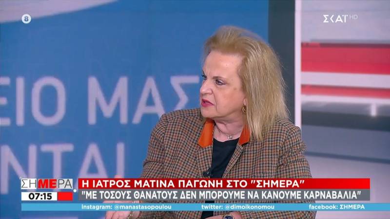 Παγώνη: «Όχι» στους όρθιους στην εστίαση και στα καρναβάλια - Πότε θα αρθούν τα μέτρα (Βίντεο)