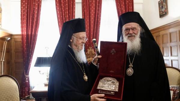 Συνάντηση Οικουμενικού Πατριάρχη Βαρθολομαίου με τον Αρχιεπίσκοπο Ιερώνυμο