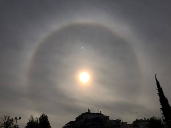 Μοναδικό ηλιακό φαινόμενο εμφανίστηκε στον ουρανό του Αγρινίου (φωτο)