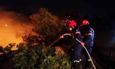 Προς τη Μαγούλα κινείται το μέτωπο της πυρκαγιάς από τα Δερβενοχώρια - Ξεκίνησαν ρίψεις τα εναέρια μέσα