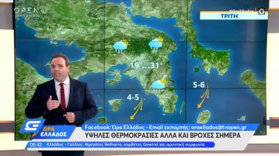 Καιρός 28/09/2021: Υψηλές θερμοκρασίες αλλά και βροχές σήμερα