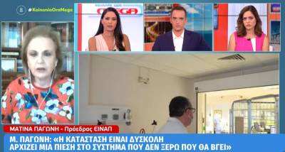 Παγώνη: Μέσα σε μία εβδομάδα πενταπλασιάστηκαν οι εισαγωγές Covid στα νοσοκομεία (Βίντεο)