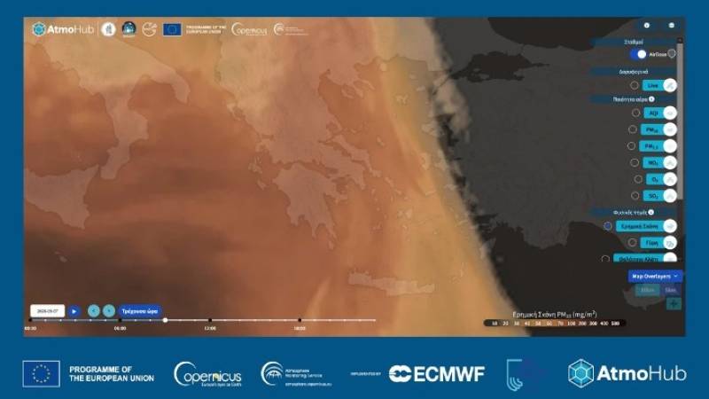 Άνοδος της θερμοκρασίας και μεταφορά σκόνης από τη Σαχάρα