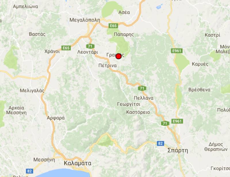 Σεισμός 3,3 Ρίχτερ νοτιοδυτικά της Μεγαλόπολης