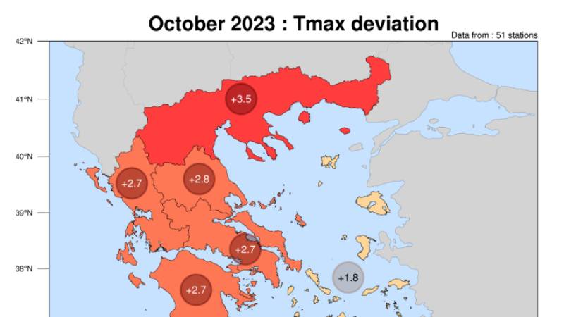 meteo.gr: Ο φετινός Οκτώβριος, ο θερμότερος τα τελευταία 15 χρόνια