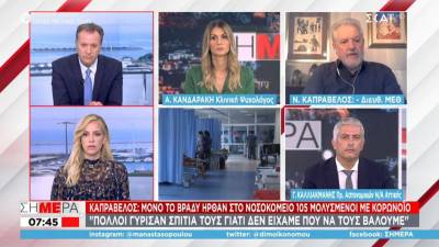 Καπραβέλος: Θα φτάσουμε στο σημείο να νοσηλεύουμε ασθενείς στο πάρκινγκ