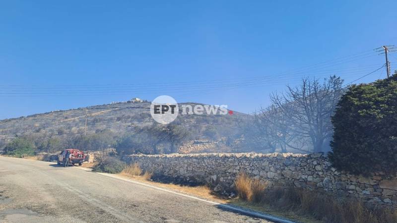 Βελτιωμένη η εικόνα της πυρκαγιάς στην Πάρο (βίντεο)