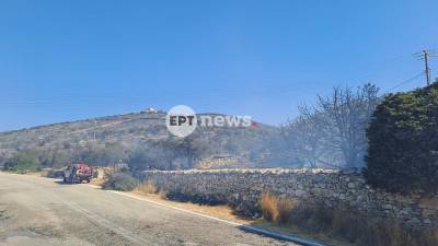 Βελτιωμένη η εικόνα της πυρκαγιάς στην Πάρο (βίντεο)