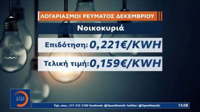 Λογαριασμοί ρεύματος: Τα ίδια ποσά με τον Νοέμβριο θα πληρώσουν οι καταναλωτές (βίντεο)
