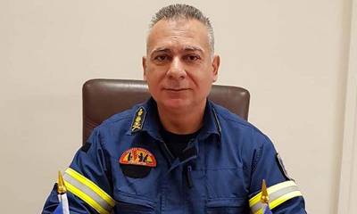 Ο αντιπύραρχος Δ. Γεωργανάς διοικητής της Πυροσβεστικής Υπηρεσίας Καλαμάτας