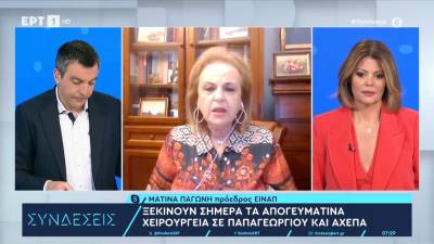 Μ. Παγώνη: Τα απογευματινά χειρουργεία δεν μπορούν να γίνουν γιατί χρειάζεται πολύ προσωπικό