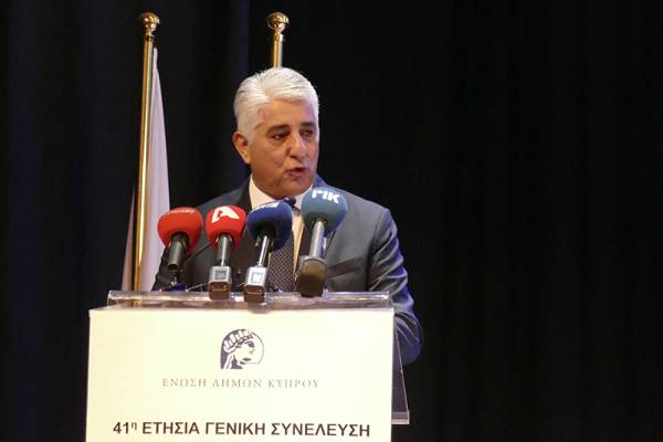 Ο Καφαντάρης στη συνέλευση της Ενωσης Δήμων Κύπρου