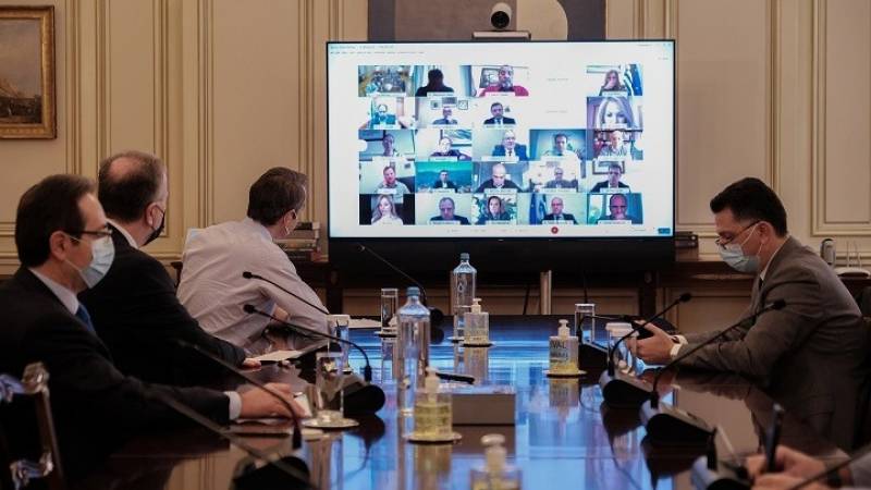 Συνεδρίαση, μέσω τηλεδιάσκεψης, της ΚΟ της ΝΔ υπό την προεδρία του Κ. Μητσοτάκη