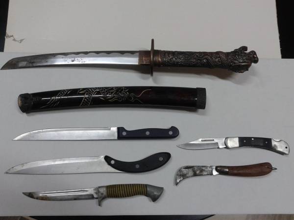 Σπάθες, μαχαίρια και σουγιάδες βρέθηκαν σε αστυνομική επιχείρηση στη Λακωνία - 12 συλλήψεις