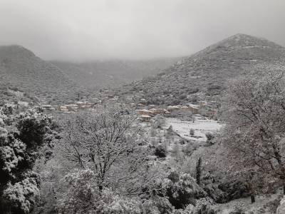 Μεσσηνία: Στα «λευκά» ξύπνησε η Τριπύλα (Φωτογραφίες)