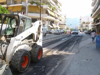 Ξεκίνησε η ασφαλτόστρωση της Βασ. Γεωργίου (βίντεο)