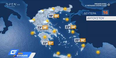 Καιρός 16/08/2021: Ηλιοφάνεια σε ολόκληρη την χώρα