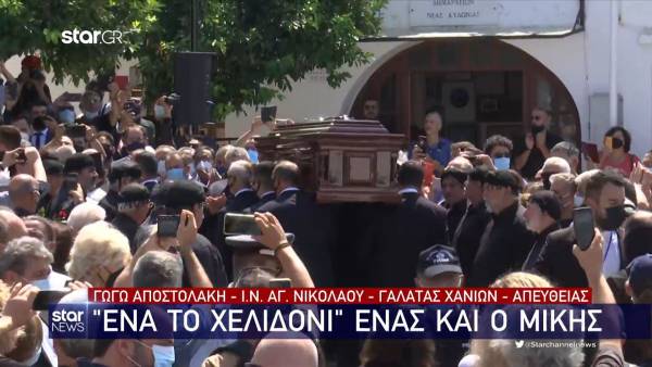 Τελευταίο αντίο στο Μίκη Θεοδωράκη, σε εξέλιξη η κηδεία στον Γαλατά (Βίντεο)