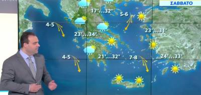 Αναλυτικά η πρόγνωση του καιρού από τον μετεωρολόγο Κλέαρχο Μαρουσάκη (βίντεο)