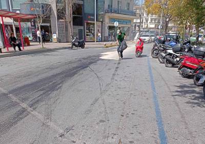Γέμισαν λάδια κεντρικοί δρόμοι της Καλαμάτας