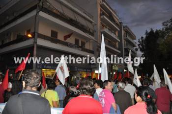 Η αντιφασιστική πορεία στα γραφεία της Χρυσής Αυγής στην Καλαμάτα (βίντεο)