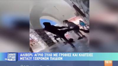 Άγριο ξύλο με γροθιές και κλωτσιές μεταξύ 13χρονων παιδιών (βίντεο)