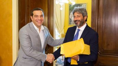 Συνάντηση Τσίπρα με τον πρόεδρο του ιταλικού Κοινοβουλίου