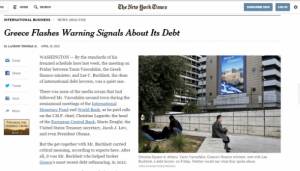 New York Times: Μέχρι την Παρασκευή φτάνουν τα χρήματα της Ελλάδας