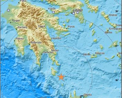 Σεισμός 5,4 Ρίχτερ στα Αντικύθηρα -Αισθητός και στην Καλαμάτα