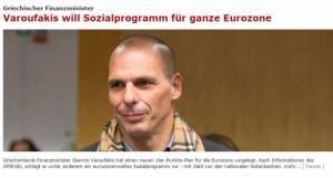 Spiegel: Ο Βαρουφάκης θέλει κοινωνικό πρόγραμμα για όλη την Ευρωζώνη