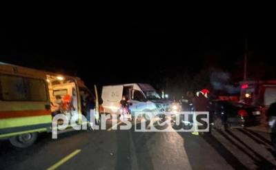 Ζαχάρω: Σφοδρή σύγκρουση μετά από προσπέραση - Τρεις τραυματίες (Βίντεο)