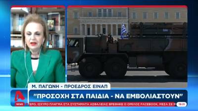 Παγώνη: Όχι στις μαθητικές παρελάσεις, ναι στις στρατιωτικές (Βίντεο)