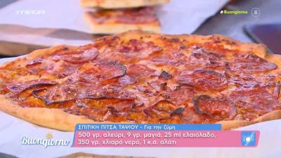 Σπιτική πίτσα ταψιού από τον Δημήτρη Σκαρμούτσο